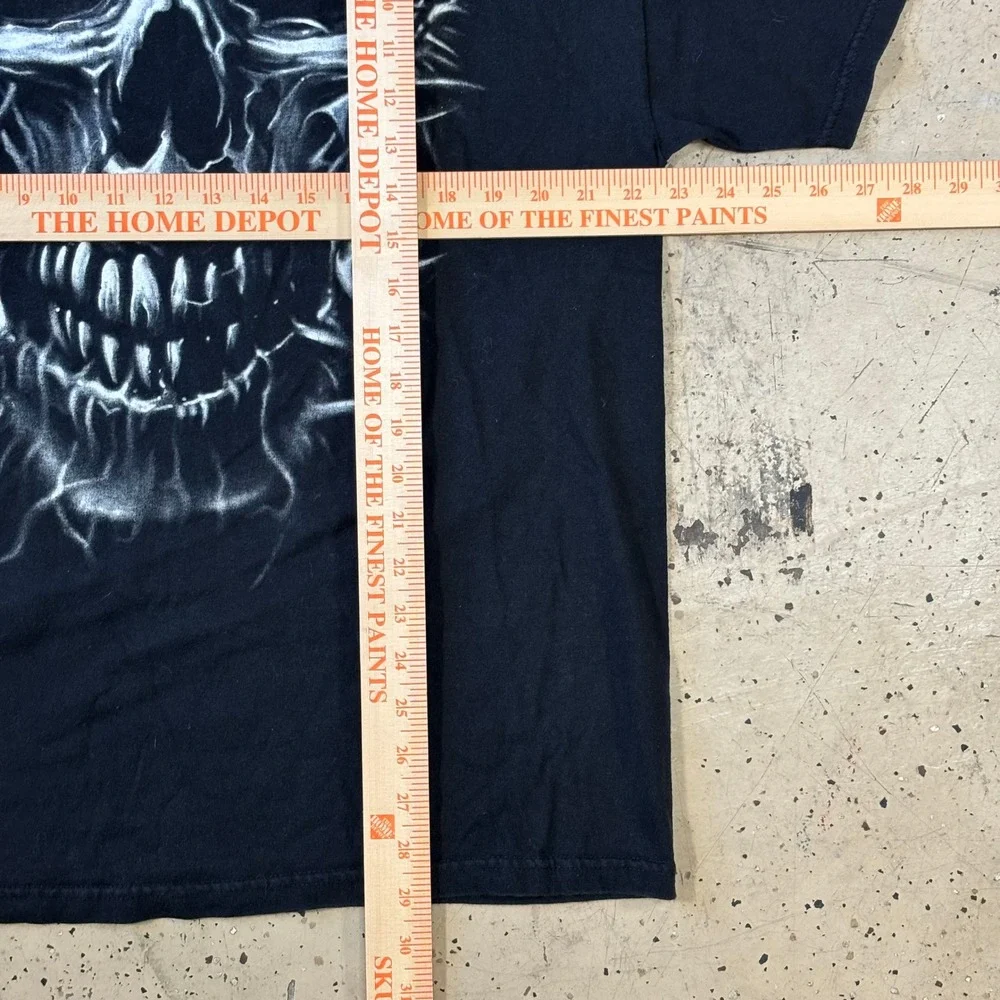 Y2K Tennessee River Black Skull Heavyweight Boxy Made in USA T-Shirt Size XL
